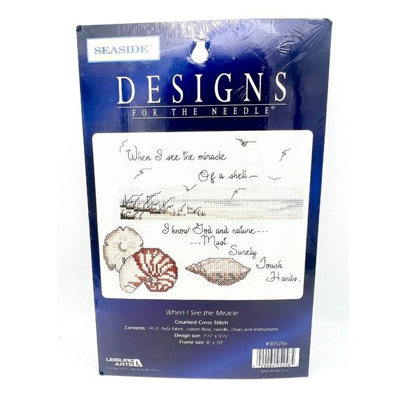 Leisure Arts Cross Stitch Kit When I See the Miracle 305256 NEW Coastal Beach - Picture 1 of 3